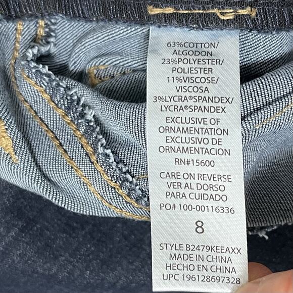 Democracy Womens AB Technology Mid Rise Straight Jeans Size 8 Dark Wash Stretch - Picture 7 of 8